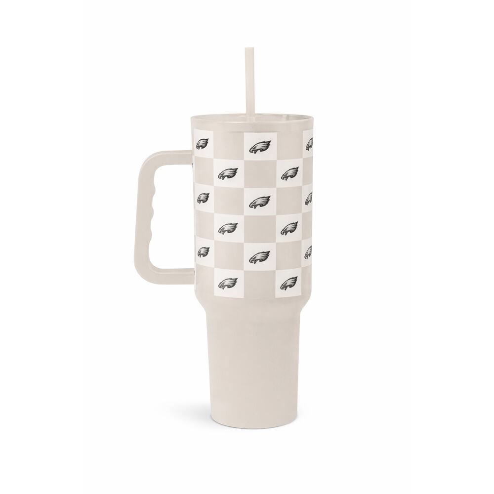 NEW Philadelphia Eagles 40oz Tumbler Cup Handle Straw Insulated NFL Game Day